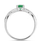 Anillo de Plata con Esmeralda de Brasil y Topacio Blanco