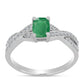 Anillo de Plata con Esmeralda de Brasil y Topacio Blanco