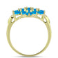 Anillo de Plata Bañada en Oro con Ópalo Azul Paraiba de Etiopía