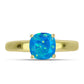 Anillo de Plata Bañada en Oro con Ópalo Azul Paraiba de Etiopía