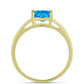 Anillo de Plata Bañada en Oro con Ópalo Azul Paraiba de Etiopía