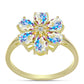 Anillo de Plata Bañada en Oro con Moisanita hielo y Topacio Blanco