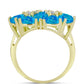 Anillo de Plata Bañada en Oro con Ópalo Azul Paraiba de Etiopía y Topacio Blanco