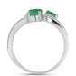 Anillo de Plata con Esmeralda de Brasil y Topacio Blanco