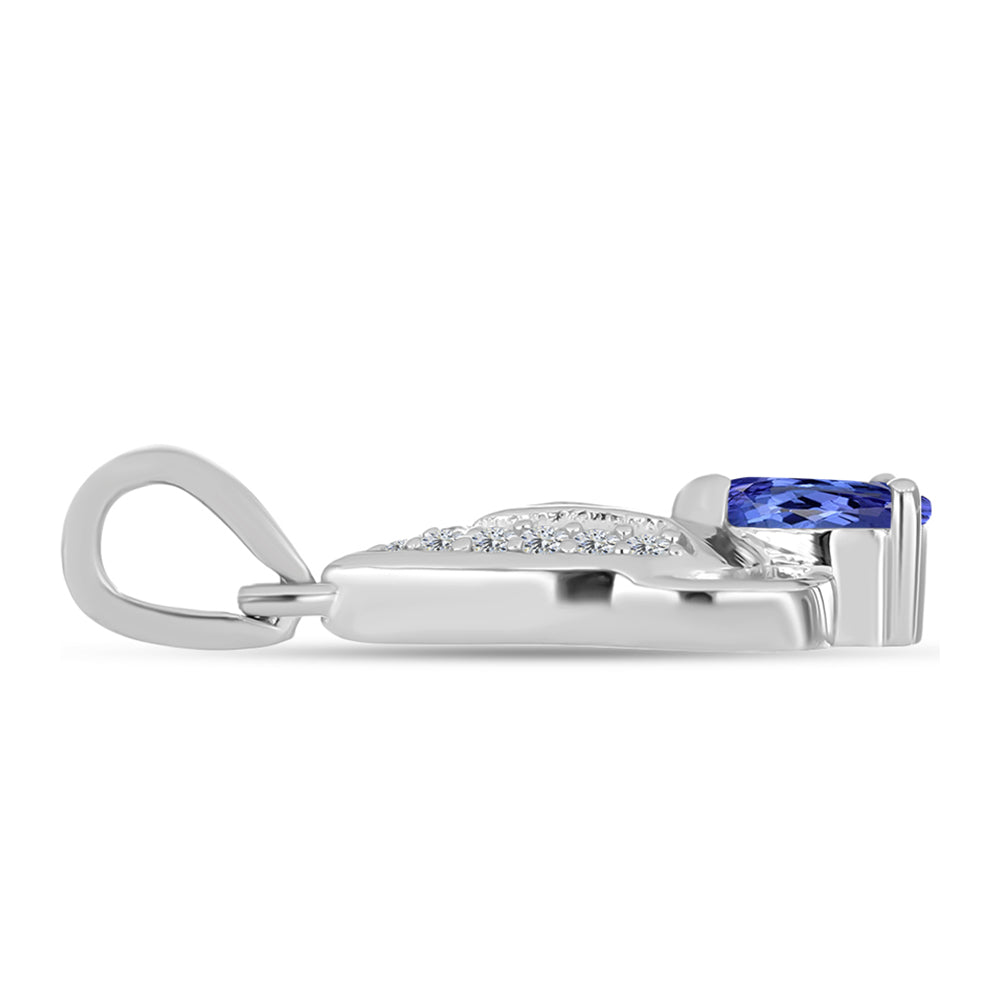 Colgante de Plata con Tanzanita y Topacio Blanco 2 