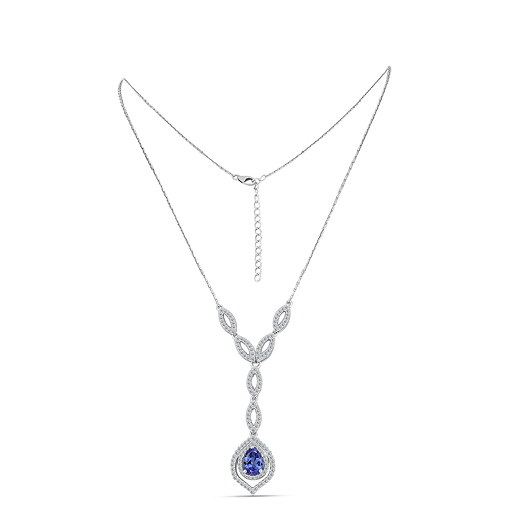 Collar de Plata con Tanzanita y Topacio Blanco
