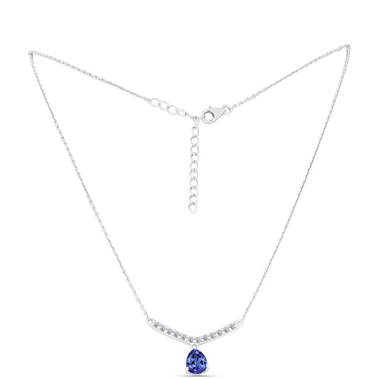 Collar de Plata con Tanzanita y Topacio Blanco