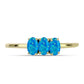 Anillo de Plata Bañada en Oro con Ópalo Azul Paraiba de Etiopía