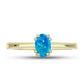 Anillo de Plata Bañada en Oro con Ópalo Azul Paraiba de Etiopía