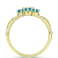 Anillo de Plata Bañada en Oro con Ópalo Azul Paraiba de Etiopía