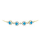 Pulsera de Plata Bañada en Oro con Ópalo Azul Paraiba de Etiopía y Topacio Blanco