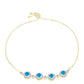 Pulsera de Plata Bañada en Oro con Ópalo Azul Paraiba de Etiopía y Topacio Blanco