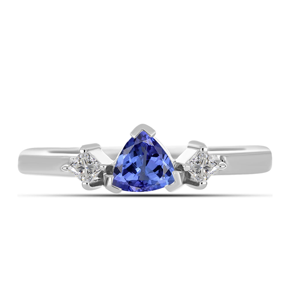 Anillo de Plata con Tanzanita y Topacio Blanco 1 