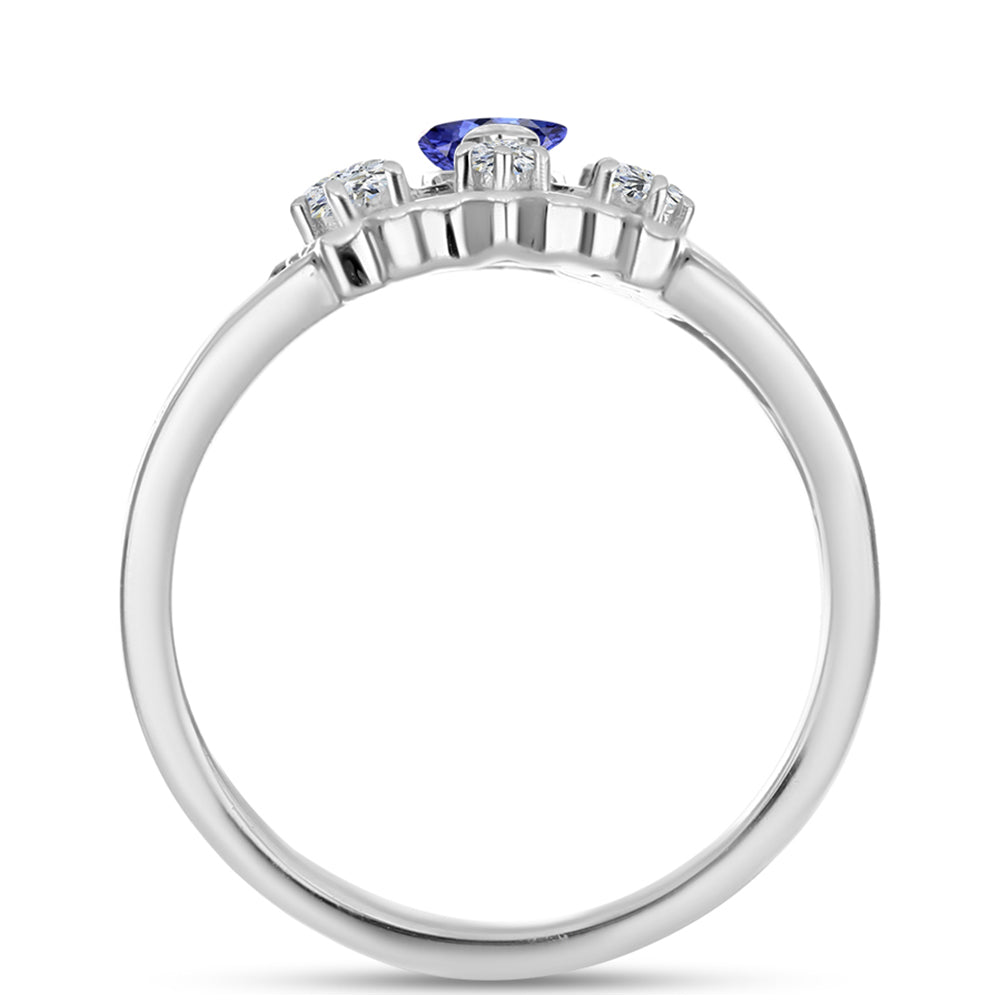 Anillo de Plata con Tanzanita y Topacio Blanco 2 