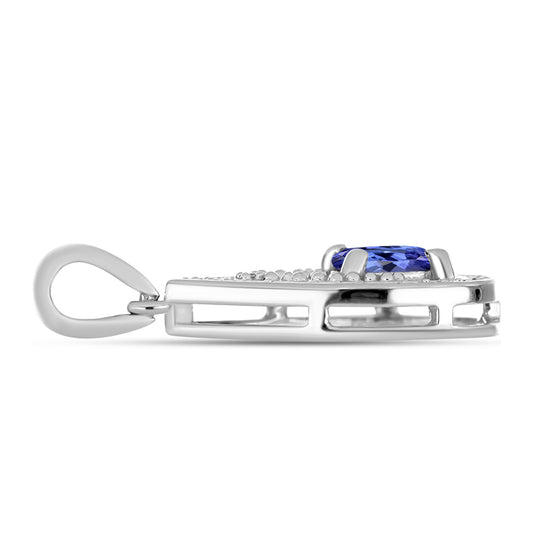Colgante de Plata con Tanzanita y Topacio Blanco