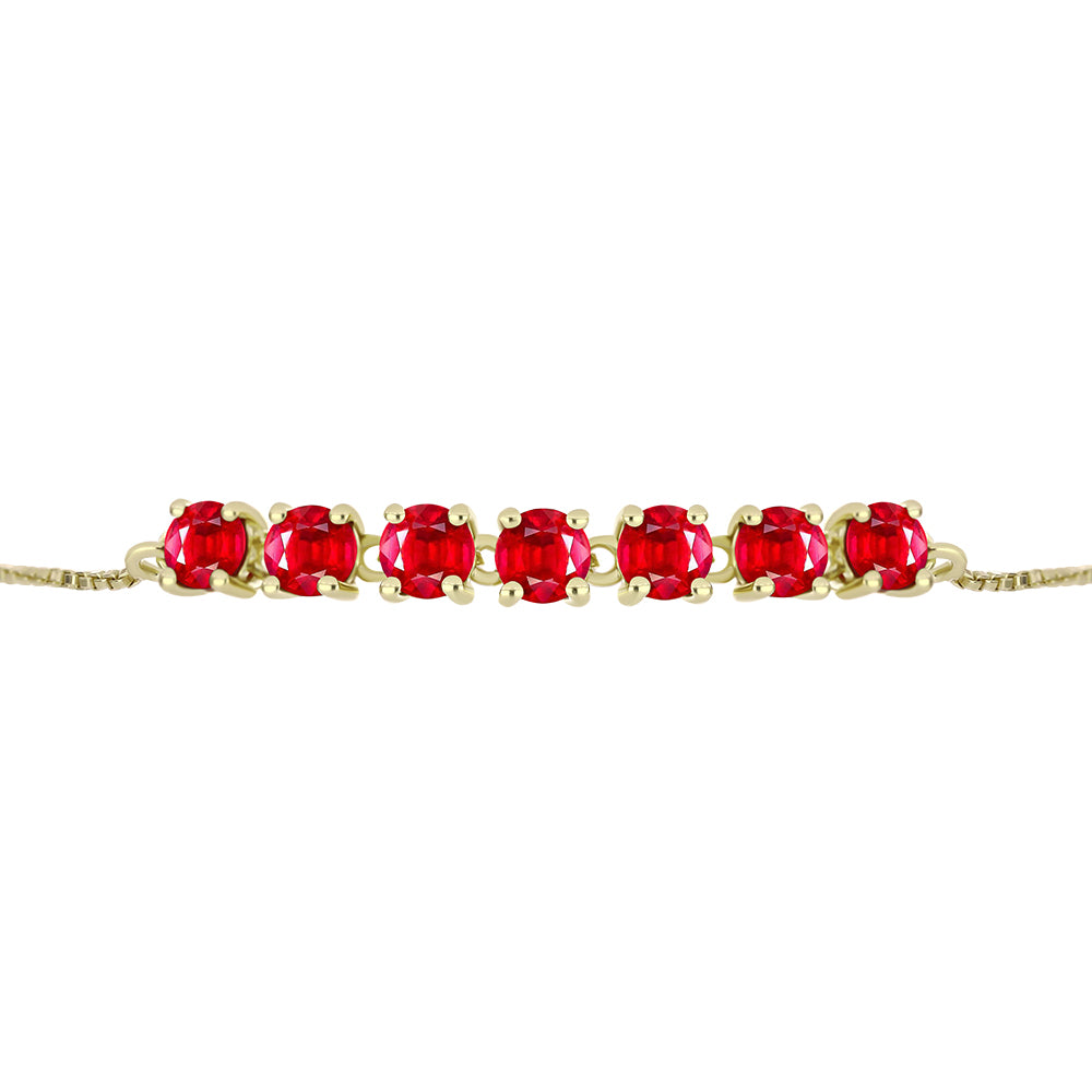Pulsera de Plata Bañada en Oro con Ágata Roja 2 