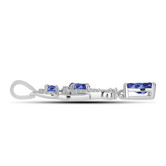 Colgante de Plata con Tanzanita y Topacio Blanco