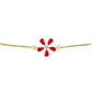 Pulsera de Plata Bañada en Oro con Ágata Roja y Topacio Blanco