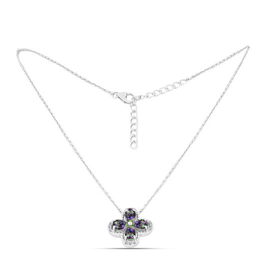 Collar de Plata con Topacio Místico y Topacio Blanco