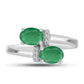 Anillo de Plata con Esmeralda de Brasil y Topacio Blanco