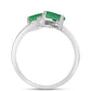 Anillo de Plata con Esmeralda de Brasil y Topacio Blanco