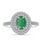 Anillo de Plata con Esmeralda de Brasil y Topacio Blanco