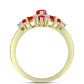Anillo de Plata Bañada en Oro con Ágata Roja