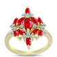 Anillo de Plata Bañada en Oro con Ágata Roja