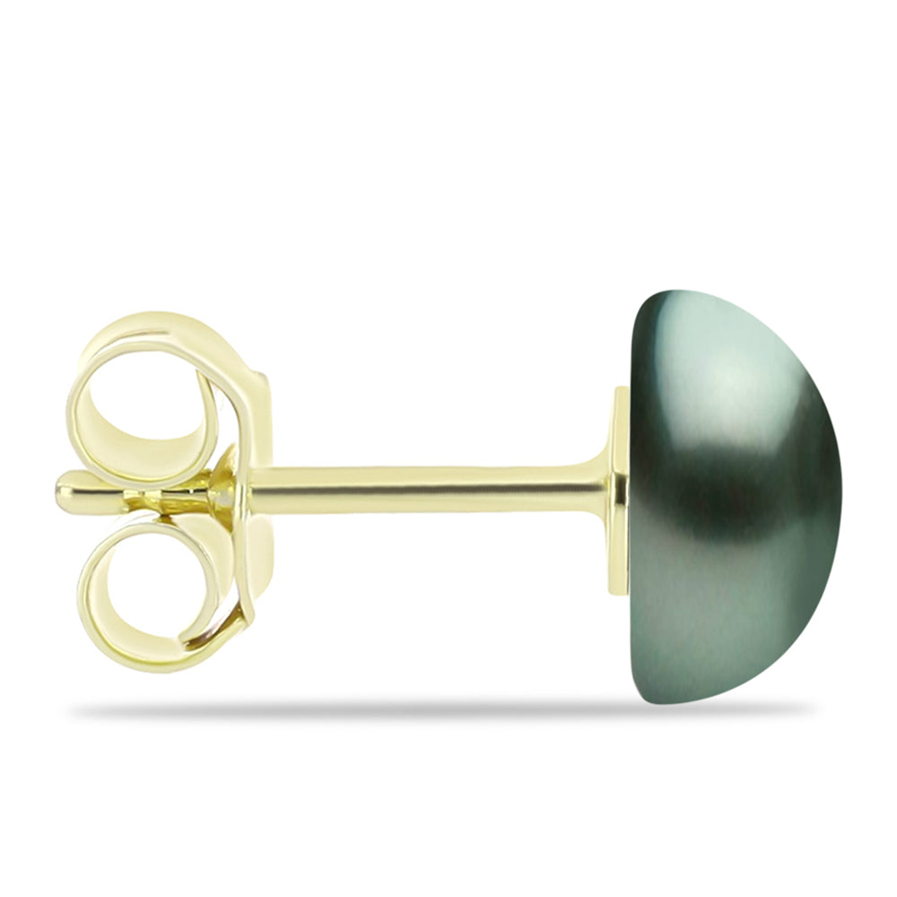 Conjunto de Plata Bañada en Oro con Perla de río Tahiti verde ilusión ( Collar +Pendientes +Pulsera ) 5 