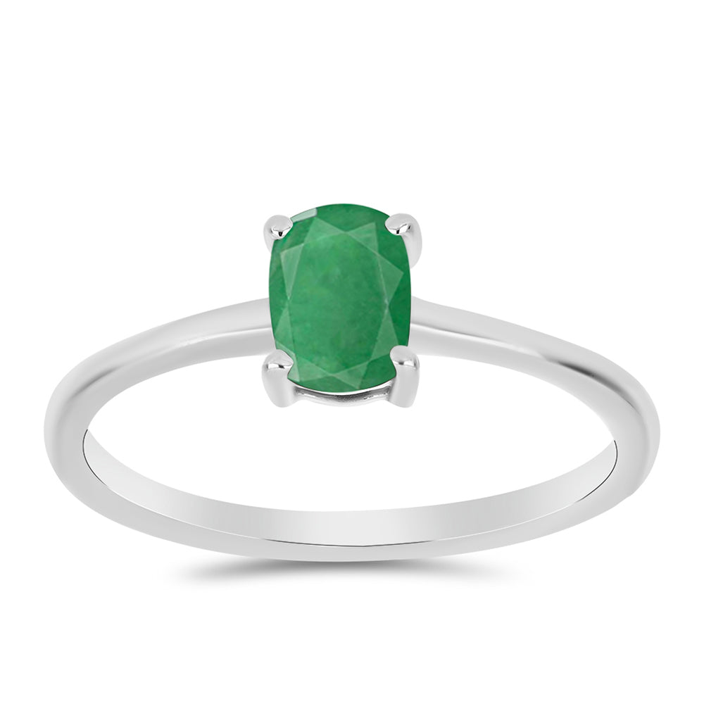 Anillo de Plata con Esmeralda de Brasil