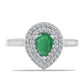Anillo de Plata con Esmeralda de Brasil y Topacio Blanco