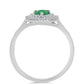 Anillo de Plata con Esmeralda de Brasil y Topacio Blanco