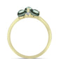Anillo de Plata Bañada en Oro con Perla de río Tahiti verde ilusión y Topacio Blanco