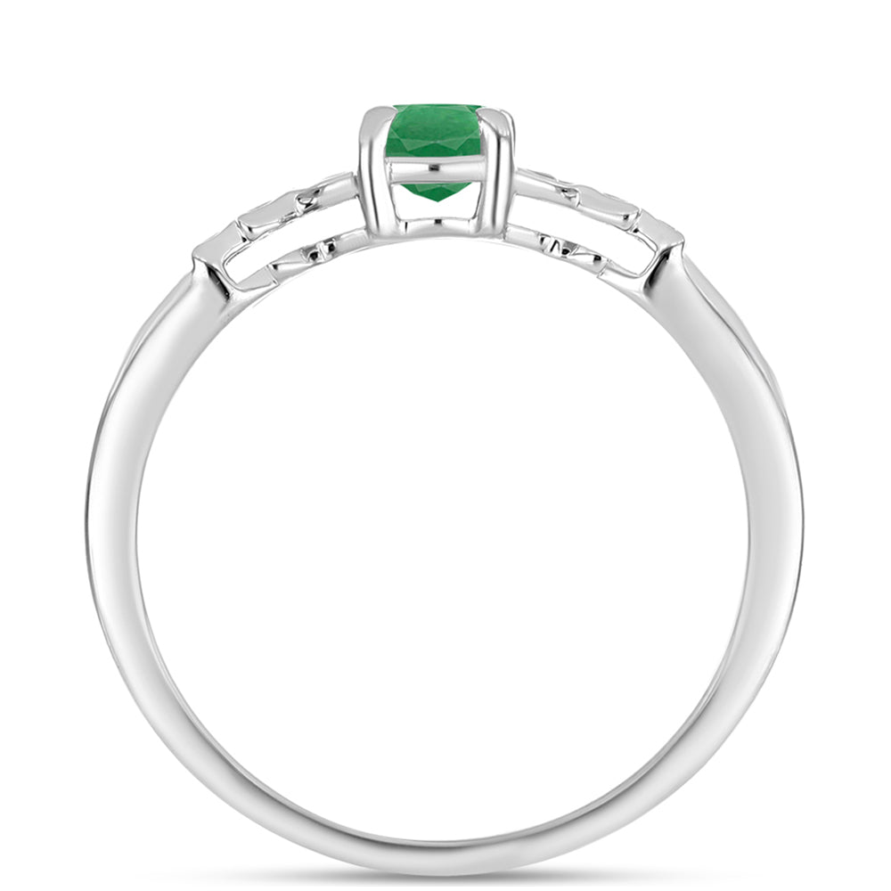 Anillo de Plata con Esmeralda de Brasil