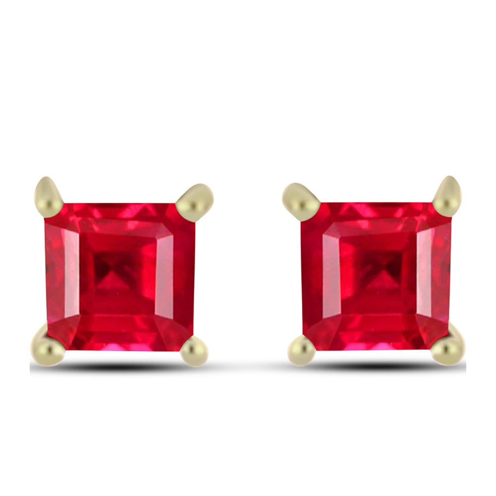 Pendientes de Plata Bañada en Oro con Ágata Roja 1 