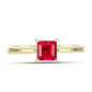 Anillo de Plata Bañada en Oro con Ágata Roja