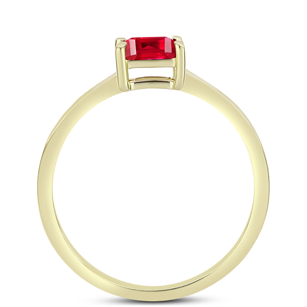 Anillo de Plata Bañada en Oro con Ágata Roja 2 