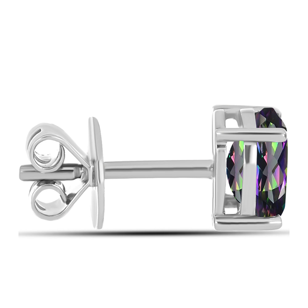 Conjunto de Plata con Topacio Místico ( Pendientes +Colgante ) 3 