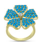 Anillo de Plata Bañada en Oro con Ópalo Azul Paraiba de Etiopía y Topacio Blanco