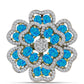 Anillo de Plata Bañada en Oro con Ópalo Azul Paraiba de Etiopía y Topacio Blanco