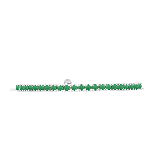 Pulsera de Plata con Esmeralda de Brasil