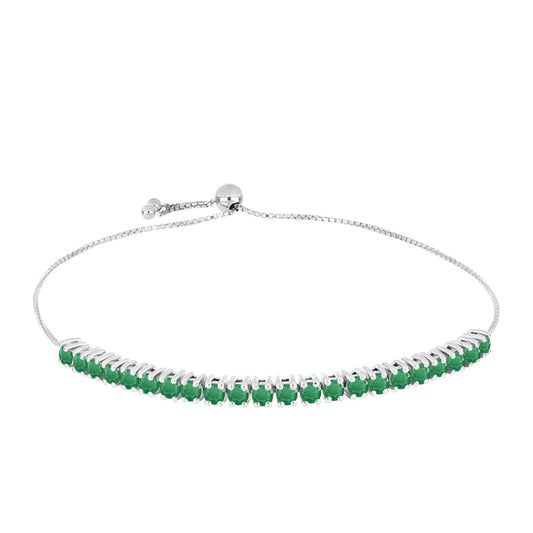 Pulsera de Plata con Esmeralda de Brasil