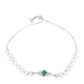 Pulsera de Plata con Esmeralda de Brasil y Topacio Blanco