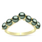 Anillo de Plata Bañada en Oro con Perla de río Tahiti verde ilusión