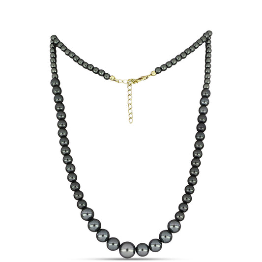 Collar de Plata Bañada en Oro con Perla de río Tahiti verde ilusión