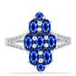 Anillo de Plata con Zafiro Azul Australiano y Topacio Blanco