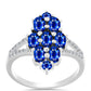 Anillo de Plata con Zafiro Azul Australiano y Topacio Blanco