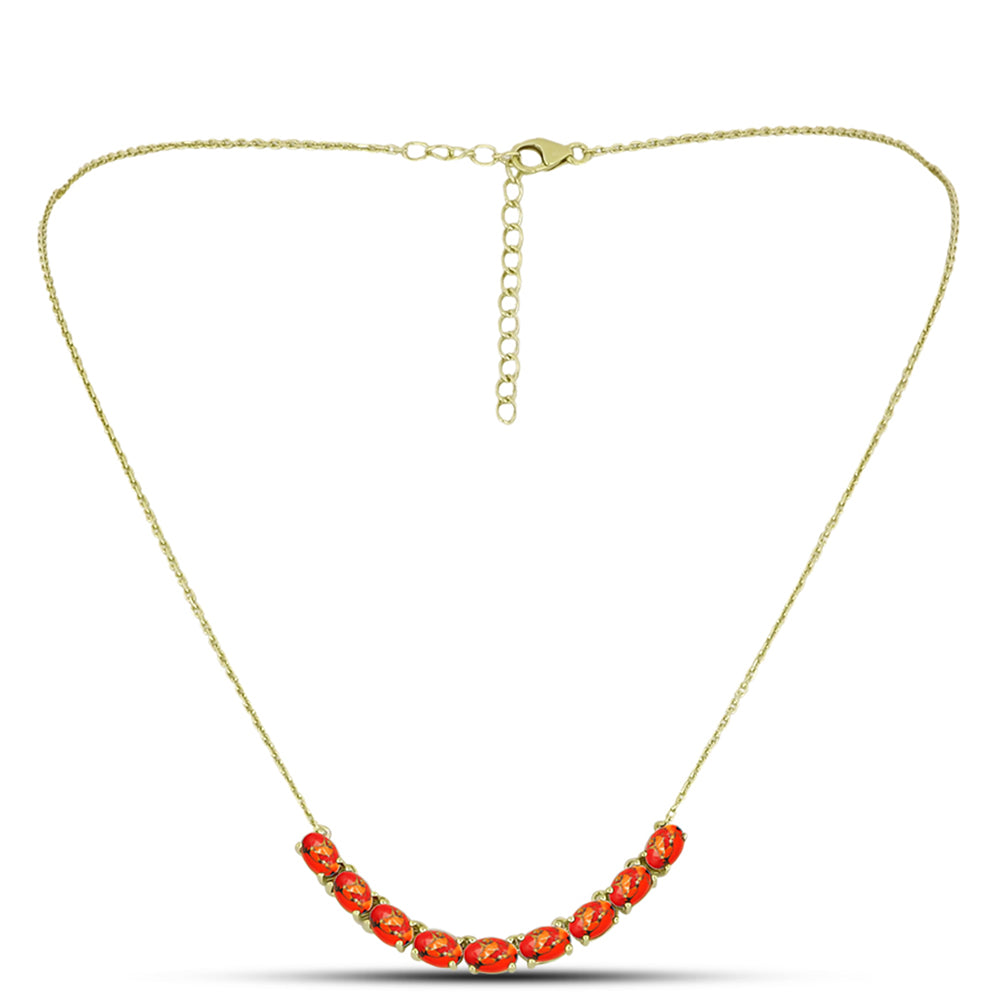 Collar de Plata Bañada en Oro con Turquesa de Mohave 1 