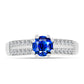 Anillo de Plata con Zafiro Azul Australiano y Topacio Blanco
