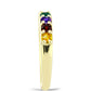 Anillo de Plata Bañada en Oro con Amatista de Marruecos y Citrino de los Montes Urales